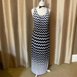 Chevron patterned maxi dress
